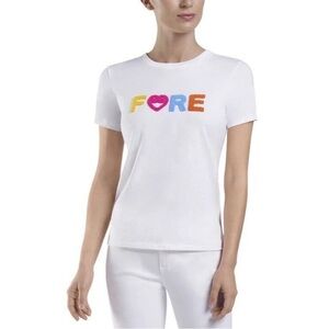 NWOT G/Fore Fore Tee T-Shirt Fuzzy Logo M Top Womens Golf Shirt GFore